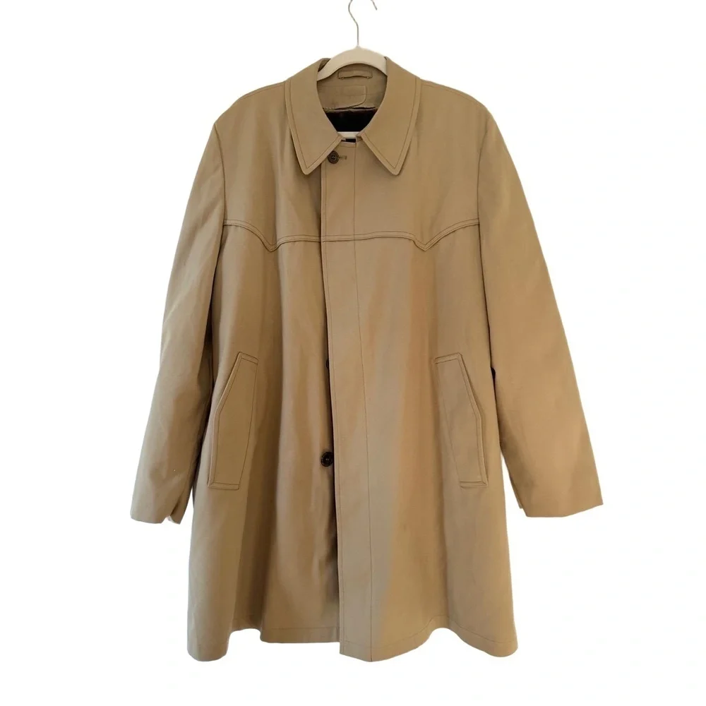 Pristine Vintage Deadstock London Fog Maincoats Trench Coat Tan Beige size 44R